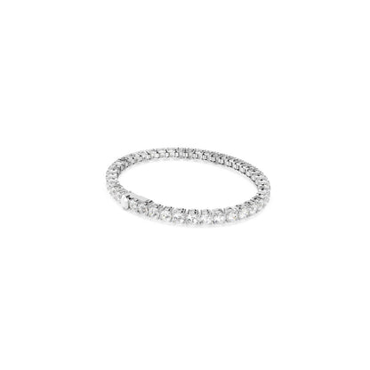 Matrix Tennis Armband, Rundschliff, Weiß, Rhodiniert