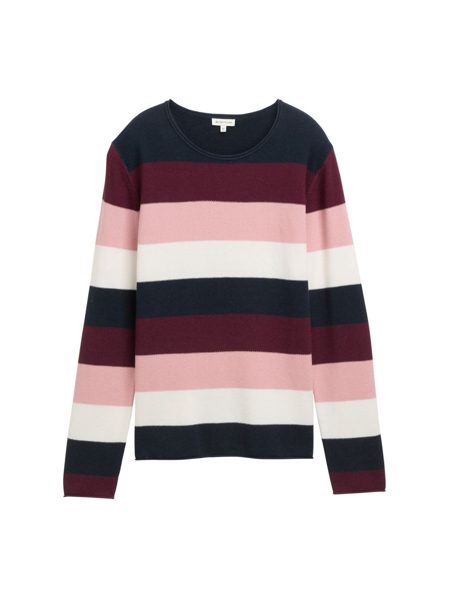 Knit structured striped