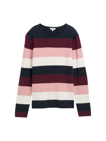 Knit structured striped