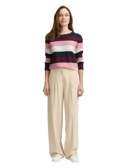 Knit structured striped