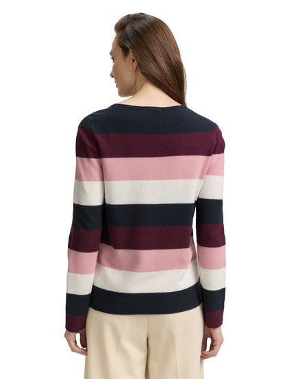 Knit structured striped