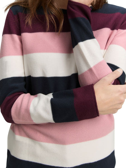 Knit structured striped
